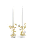 Butterfly Ginkgo Gold Candleholders S/2