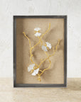 Butterfly Ginkgo Gold Fabric Shadow Box