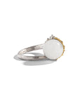 Butterfly Ginkgo Ring with Moonstone and Diamonds - Bypass