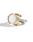 Butterfly Ginkgo Ring with Moonstone and Diamonds