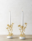 Michael Aram Butterfly Ginkgo Gold Candleholders S/2