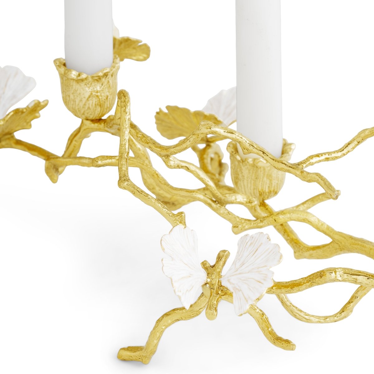 Michael Aram Butterfly Ginkgo Gold Low Candleholders