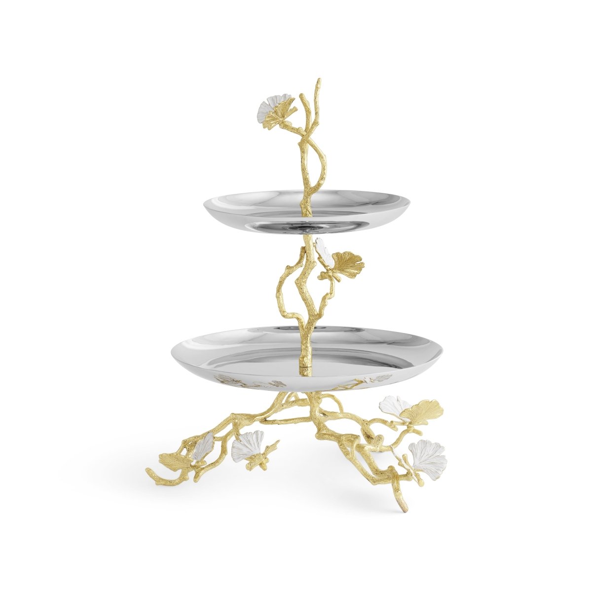 Michael Aram Butterfly Ginkgo Gold Two Tier Etagere