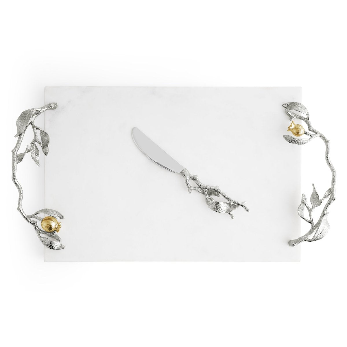 Michael Aram Pomegranate Silver &amp; Gold Cheeseboard &amp; Spreader