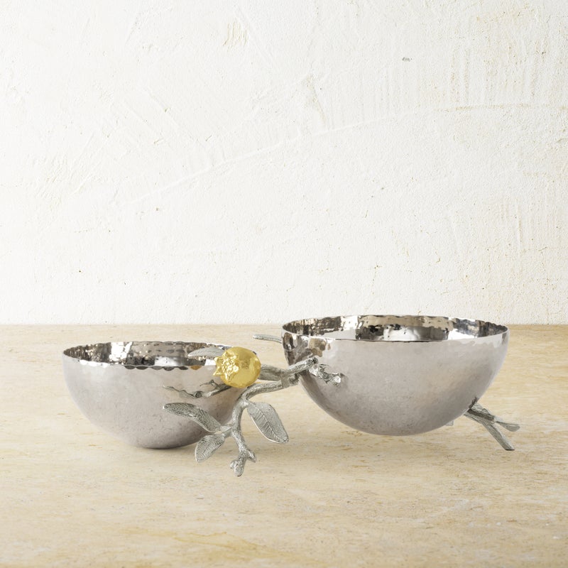 Michael Aram Pomegranate Silver & Gold Double Bowl