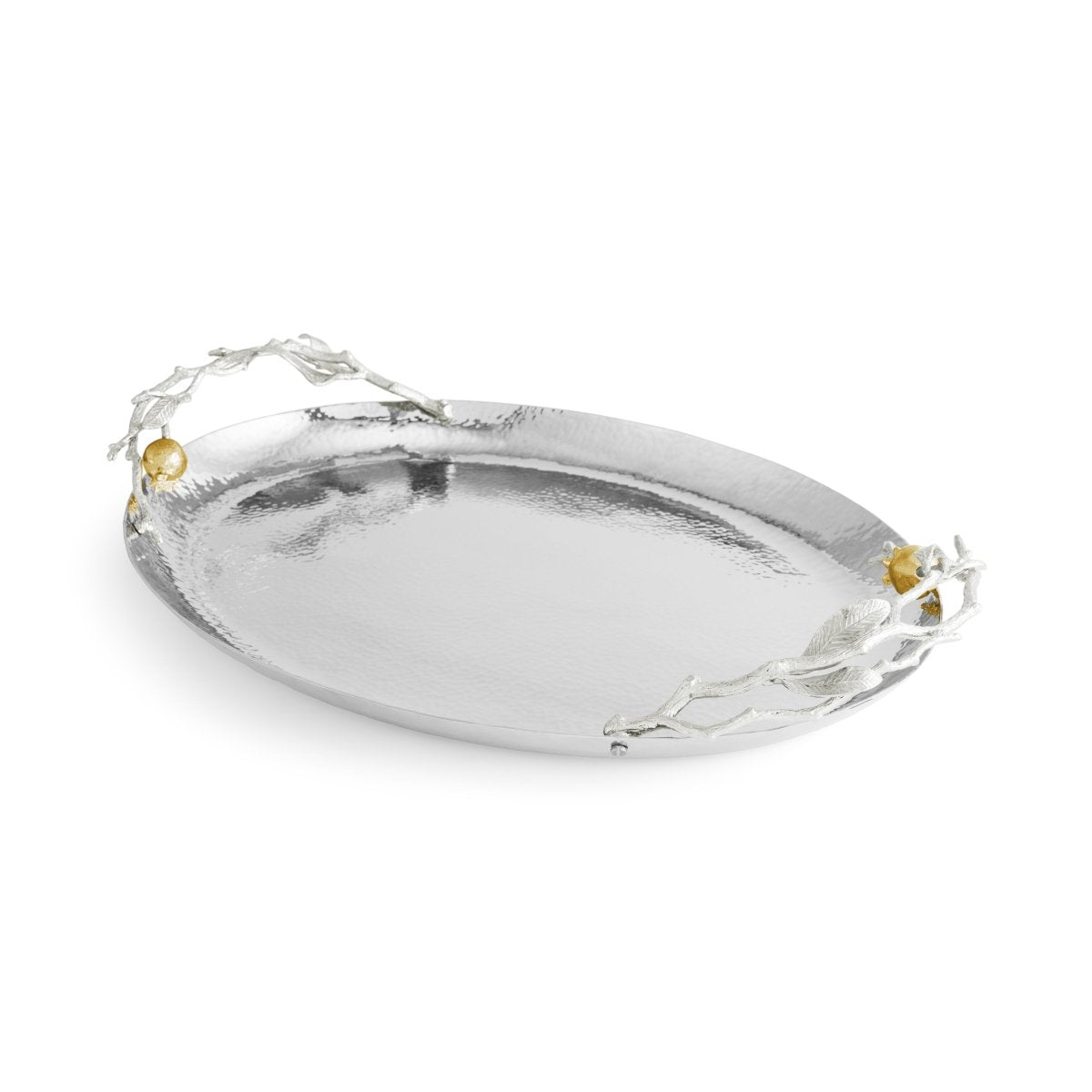 Michael Aram Pomegranate Silver & Gold Oval Tray