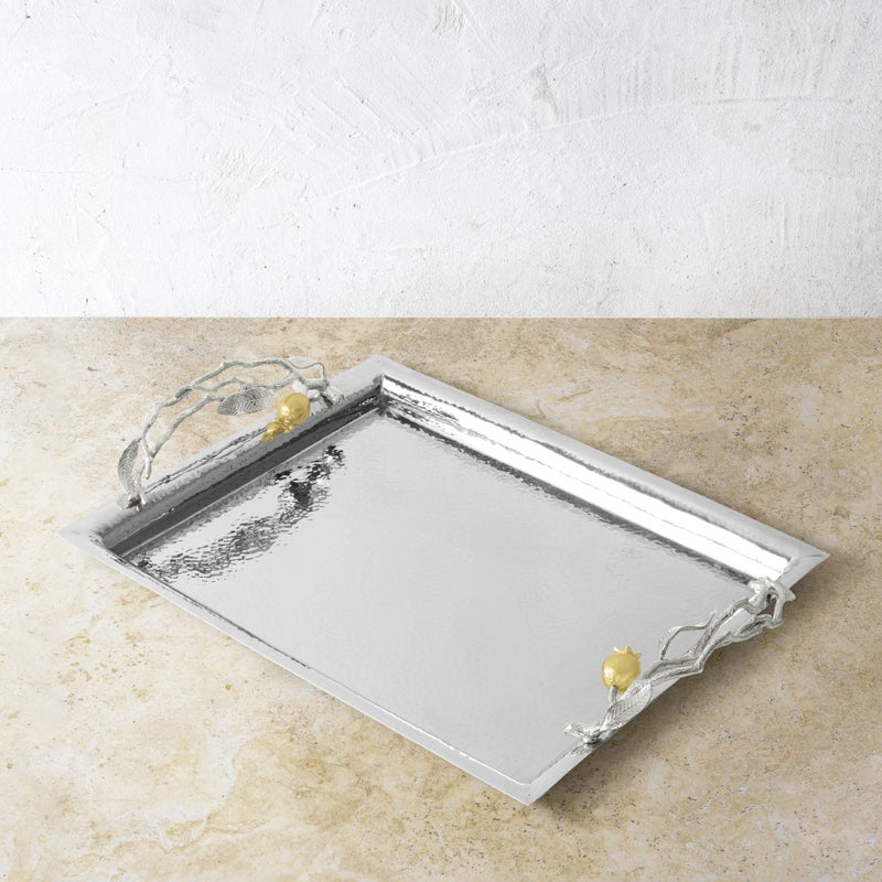 Michael Aram Pomegranate Silver & Gold Serving Tray