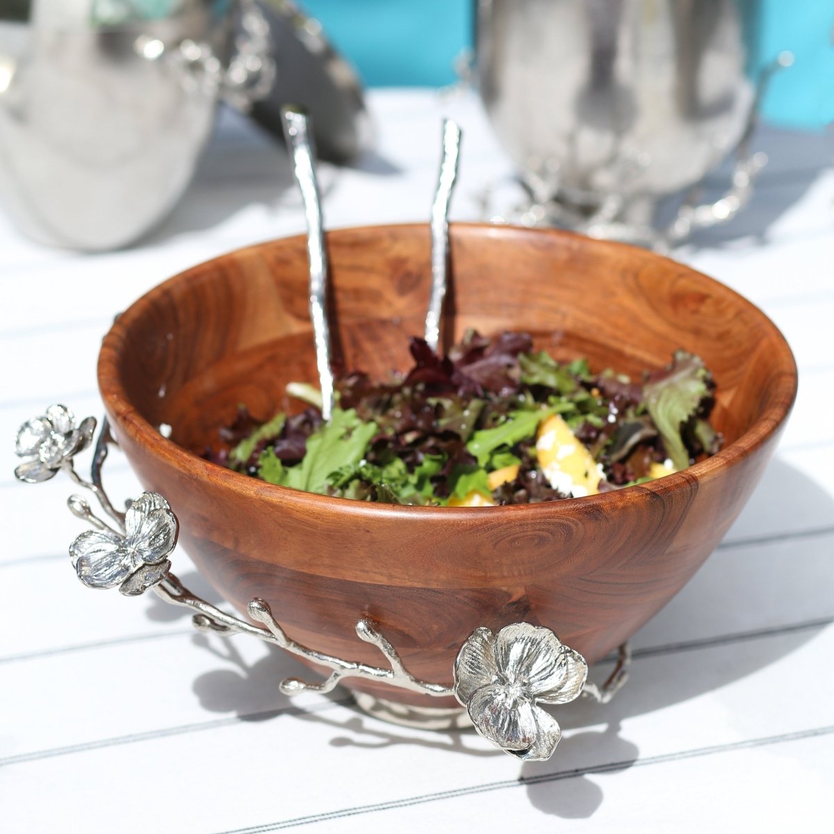 Michael Aram White Orchid Wood Salad Bowl