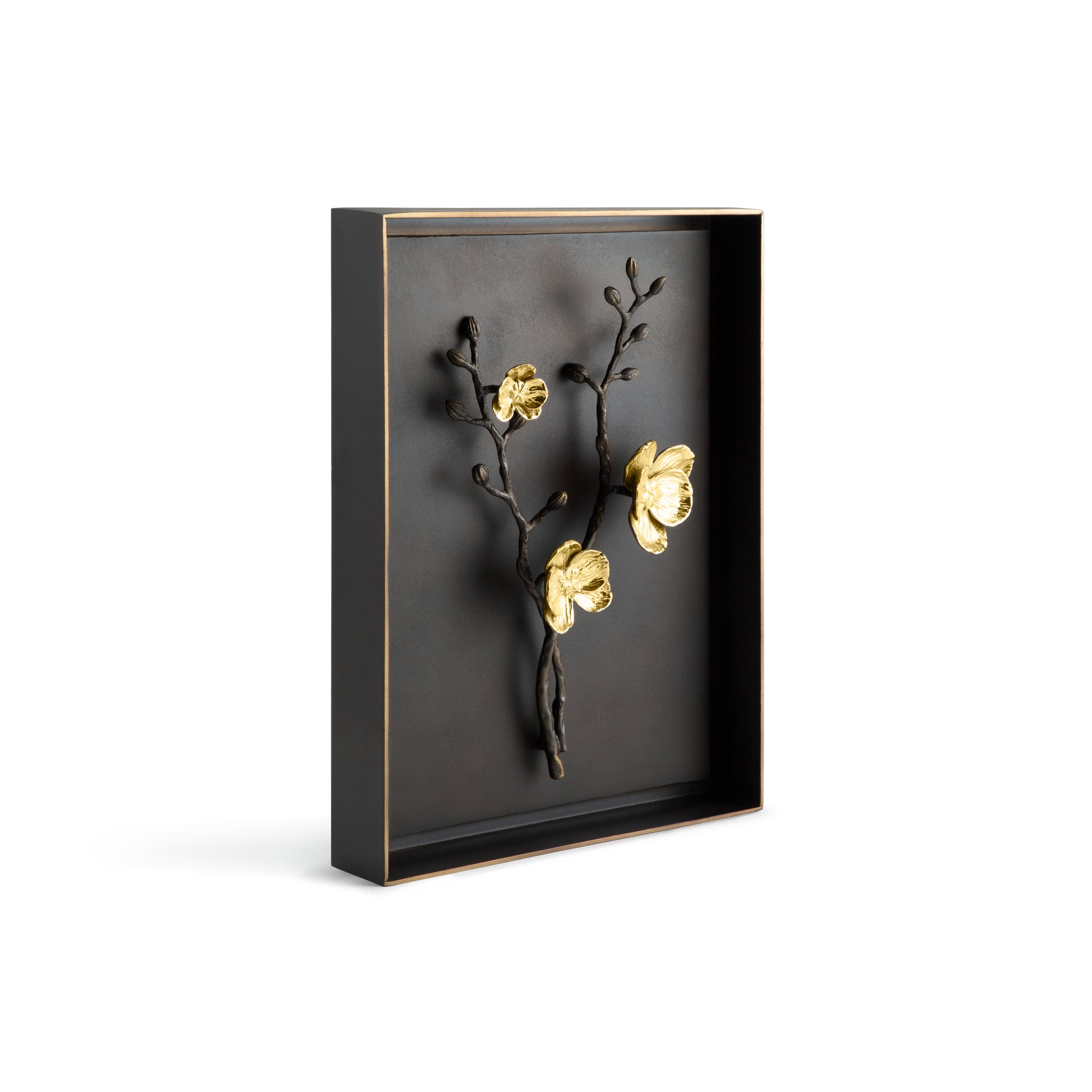 Gold Orchid Shadow Box