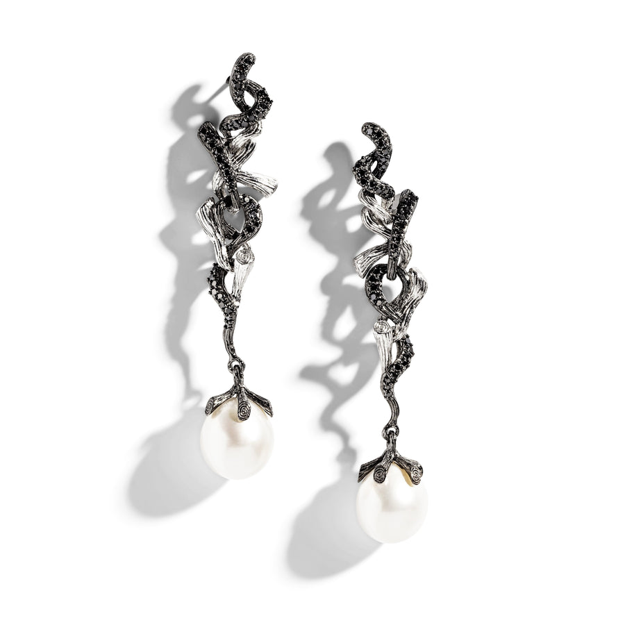 Michael Aram Branch Coral Earrings with Pearls and Diamonds