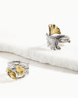 Michael Aram Butterfly Gingko Cuff Ring with Diamonds