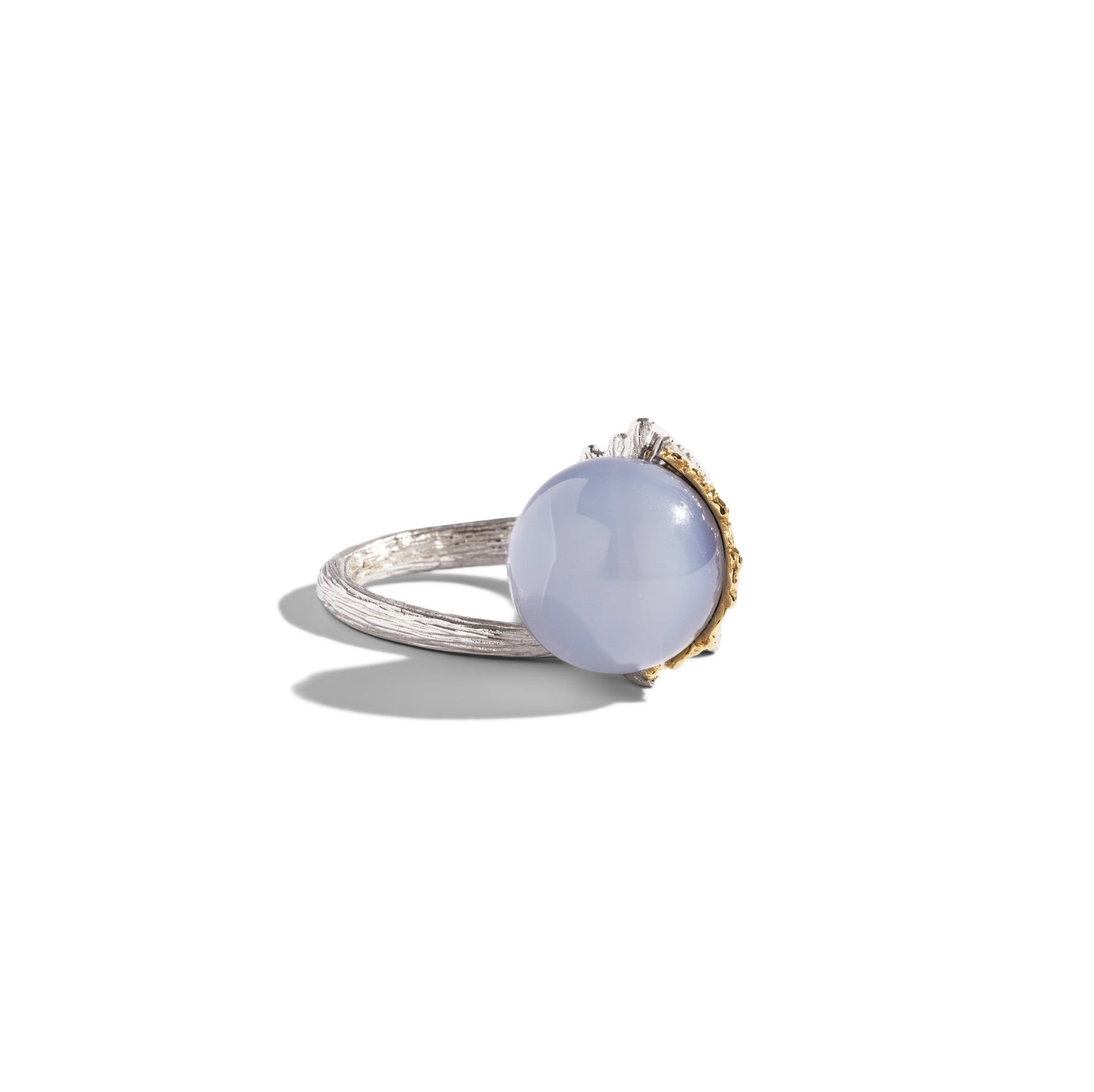 Michael Aram Butterfly Gingko Ring with Chalcedony and Diamonds