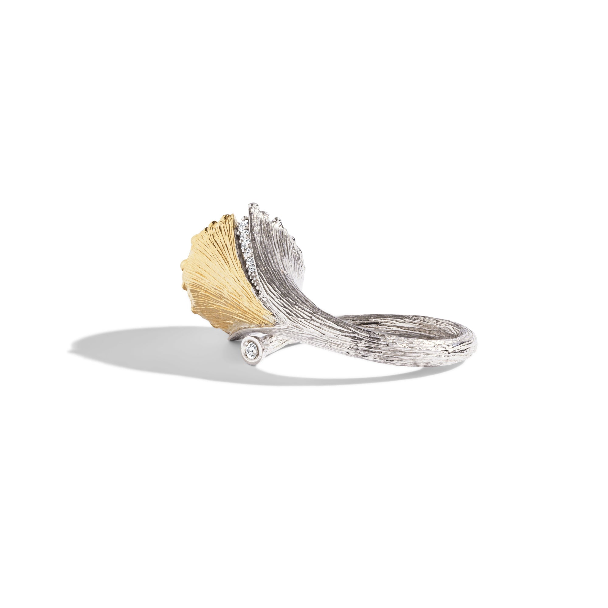 Michael Aram Butterfly Gingko Ring with Chalcedony and Diamonds