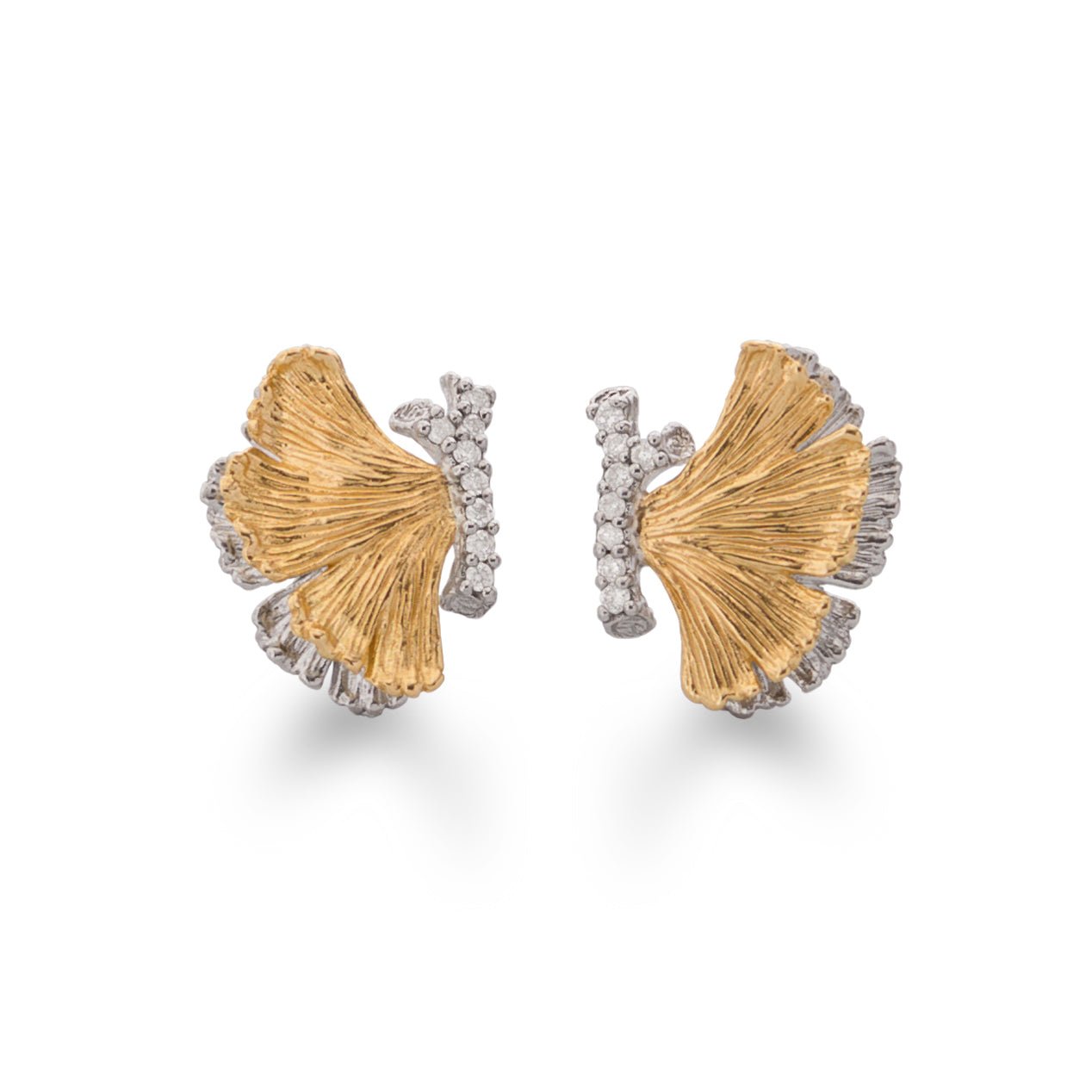 Michael Aram Butterfly Ginkgo 14mm Earrings with Diamonds