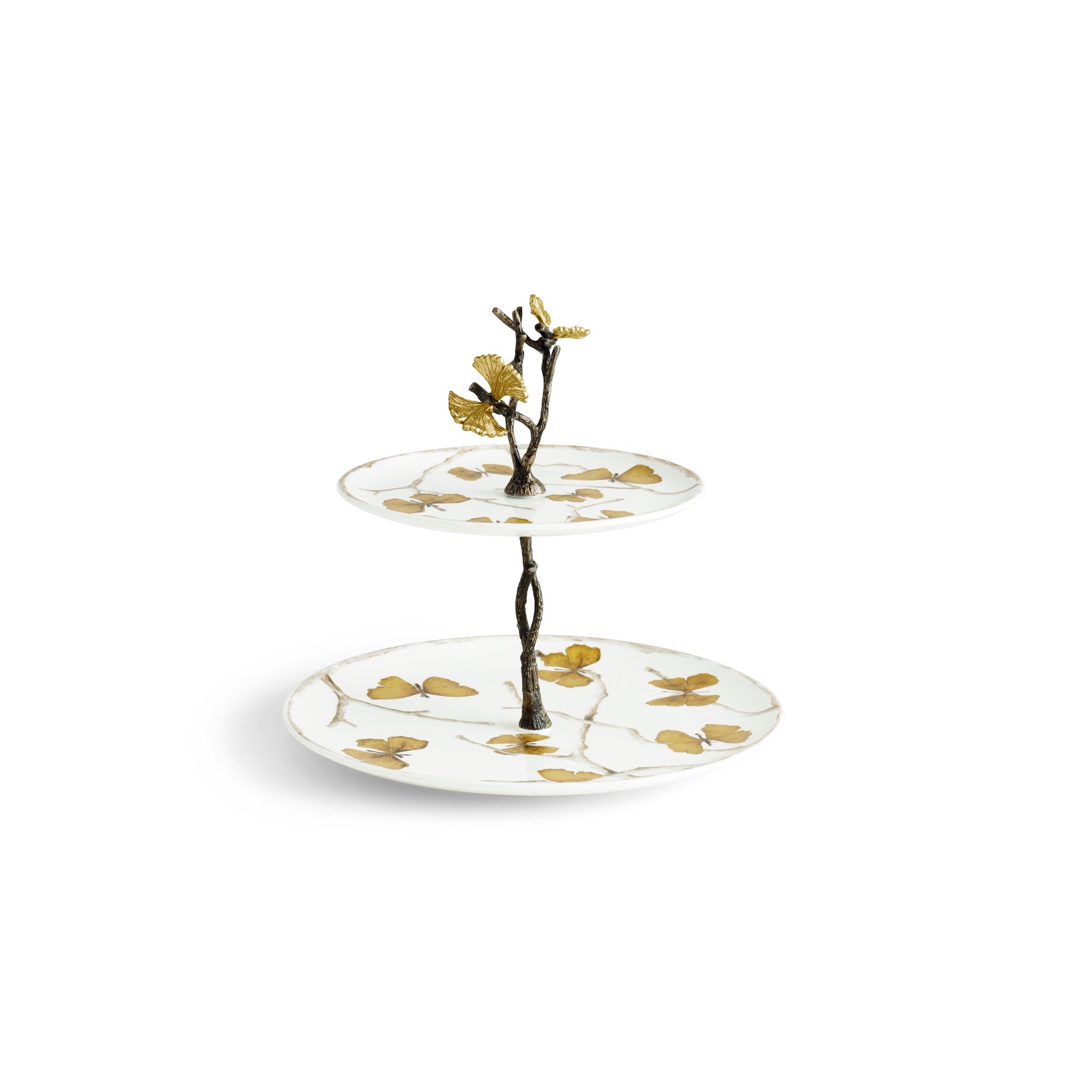 Michael Aram Butterfly Ginkgo 2-Tier Porcelain Etagere