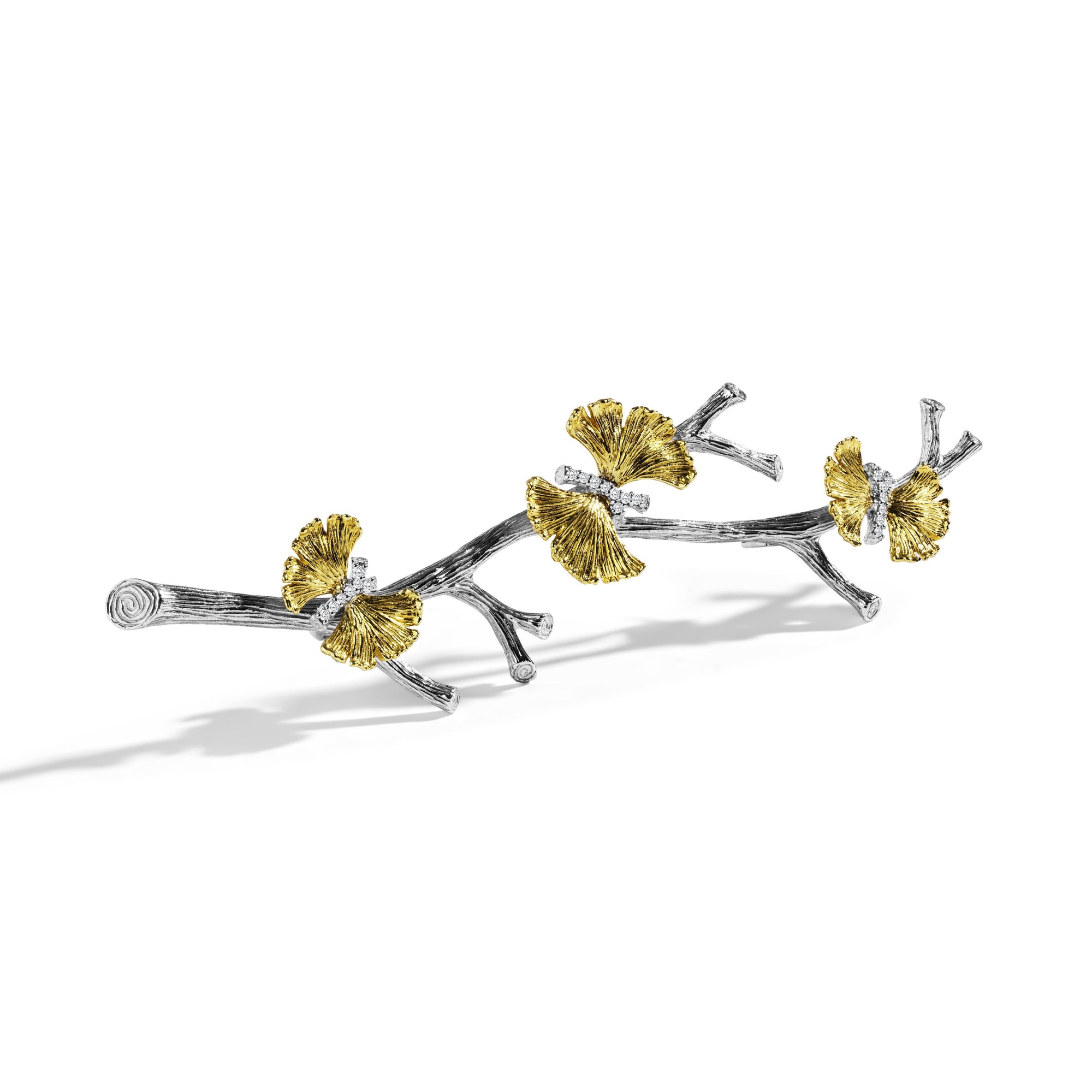 Michael Aram Butterfly Ginkgo Brooch with Diamonds