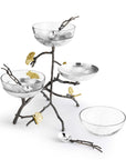 Michael Aram Butterfly Ginkgo Triple Bowl Set w/ Spoons