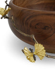 Michael Aram Butterfly Ginkgo Wood Salad Bowl