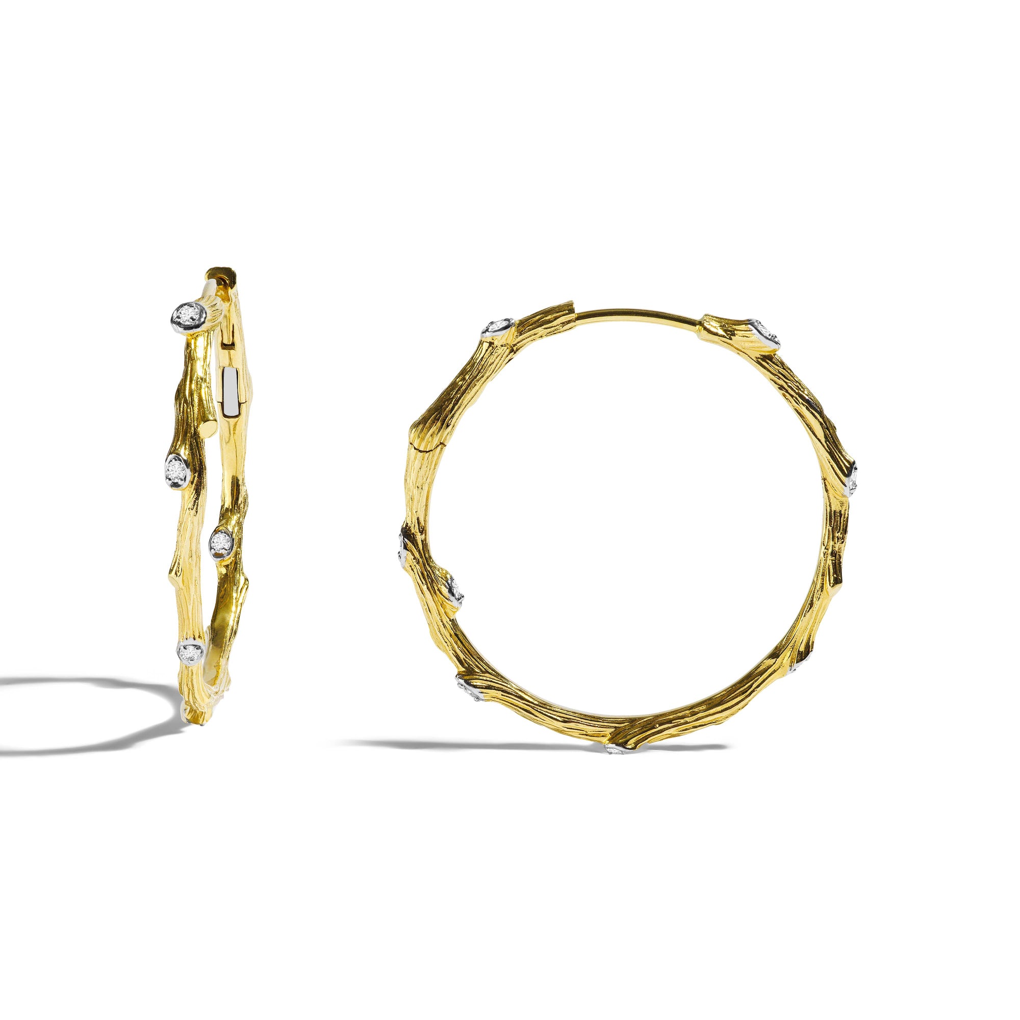 Michael Aram Enchanted Forest Hoop Earrings with Diamonds