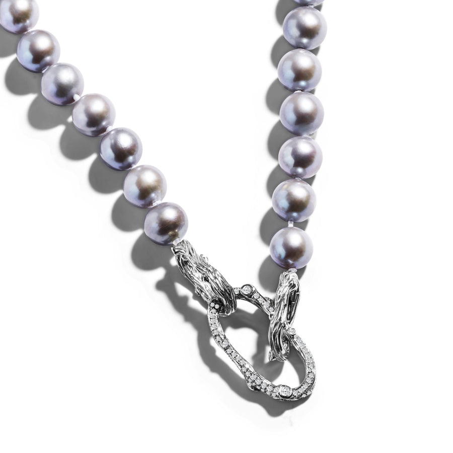 Michael Aram Enchanted Forest Link Necklace with Pearls and Diamonds