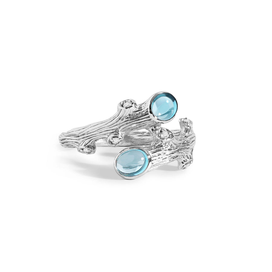 Michael Aram Enchanted Forest Ring with Blue Topaz and Diamond