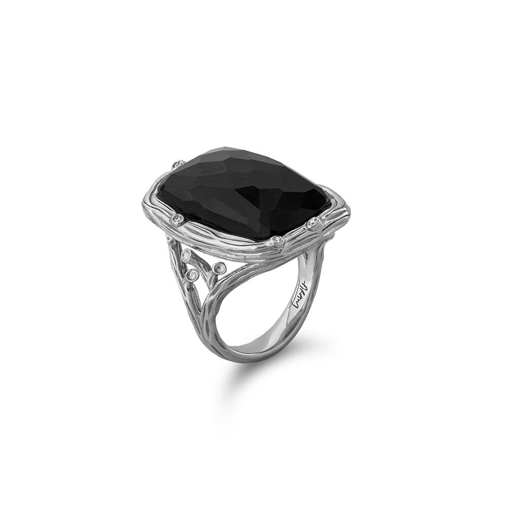 Michael Aram Enchanted Forest Ring with Hematite Doublet and Diamonds