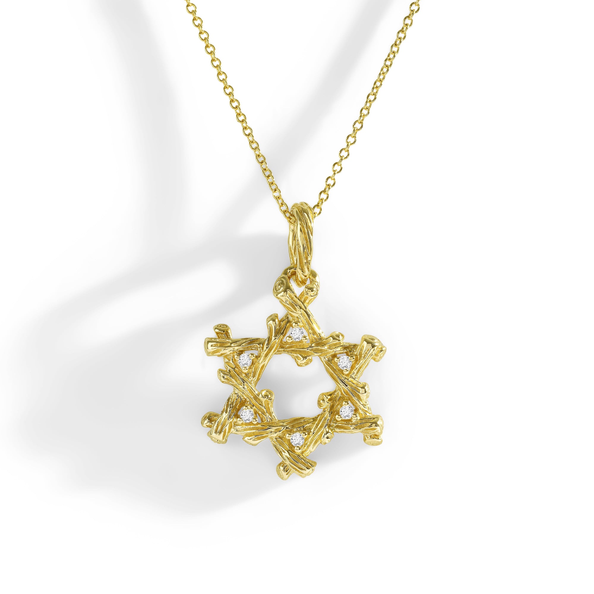 Michael Aram Enchanted Forest Star of David Pendant Necklace with Diamonds