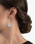 Michael Aram Feather Wrap Earrings w/ Blue Topaz & Diamonds in 18K Yellow Gold