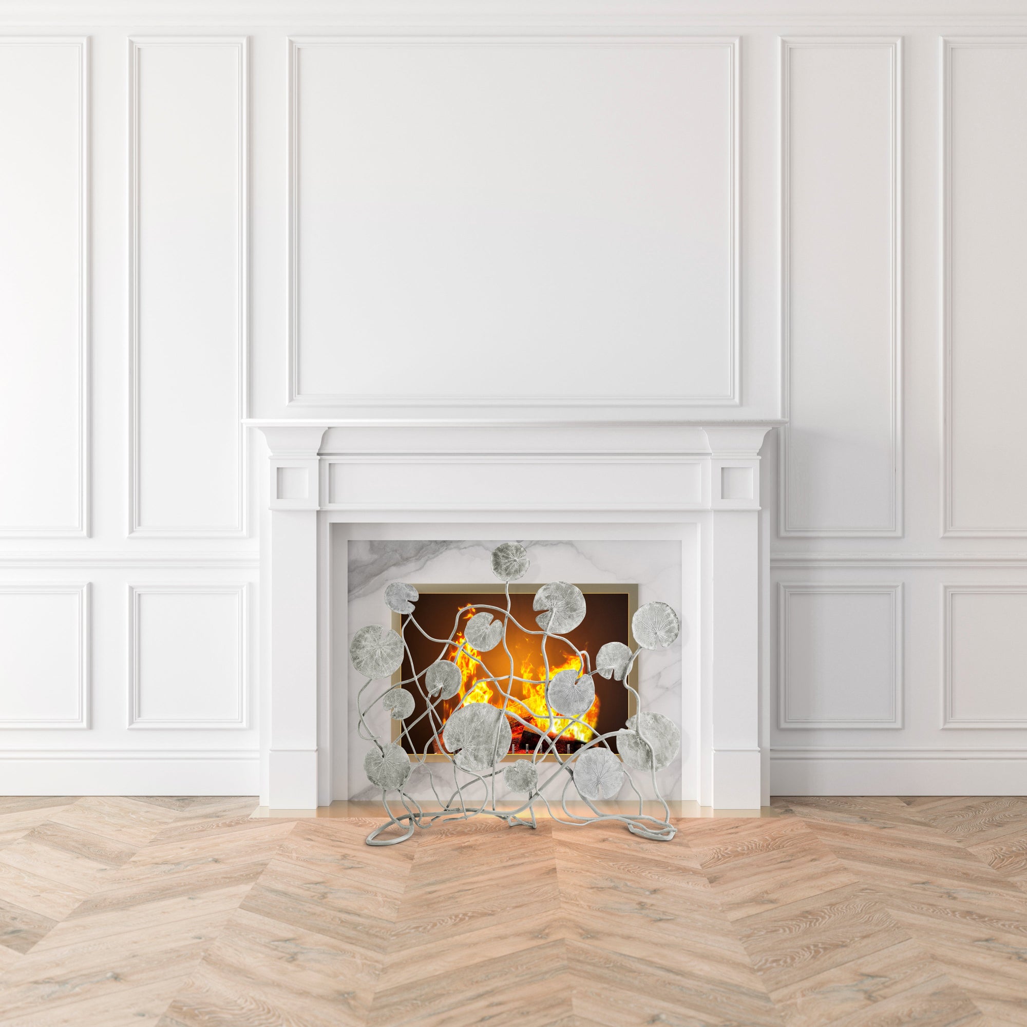 Michael Aram Lily Pad Decorative Fireplace Screen