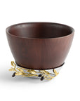 Michael Aram Olive Branch Gold Wood Bowl