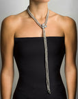 Michael Aram Orchid Lariat Necklace with Pearls and Diamonds