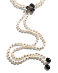 Michael Aram Orchid Lariat Necklace with Pearls, Black Onyx and Diamonds