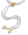 Michael Aram Orchid Lariat Necklace with Pearls, Rutilized Quartz and Diamonds